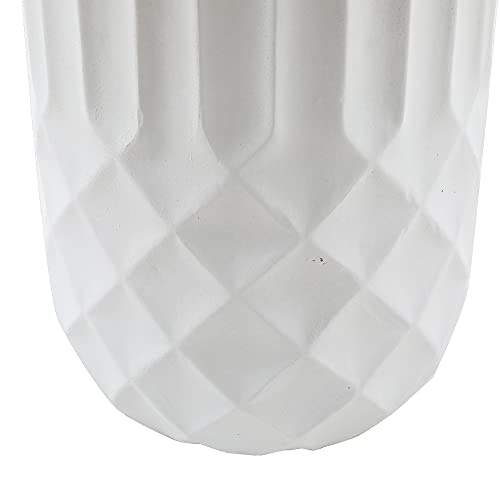 LuxenHome White 19in. Tall Round MgO Planter