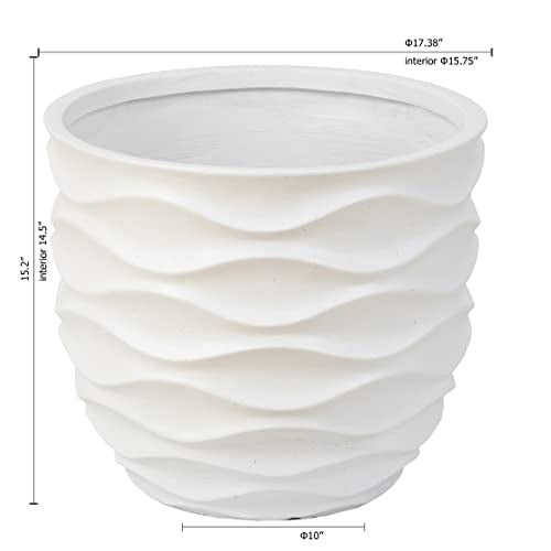 White Fiber Stone Waves Pot