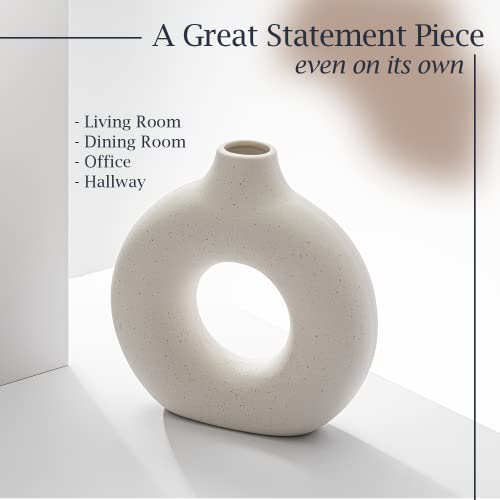 Ceramic Donut White Vase