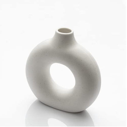 Ceramic Donut White Vase