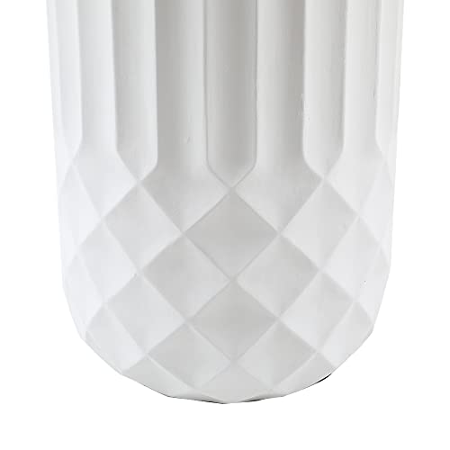 LuxenHome White 19in. Tall Round MgO Planter
