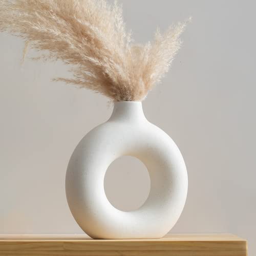 Ceramic Donut White Vase