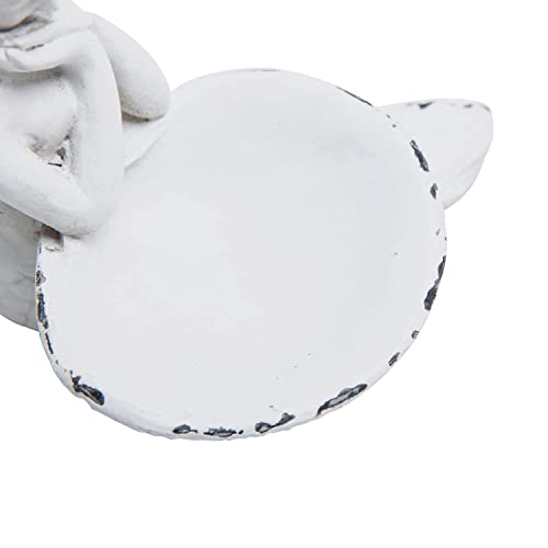 SOFFEE DESIGN Rustic White Jewelry Tray Mermaid Shell Dish, Vintage Small Figurine Ring Holder, Collectible Personal Ornament Plate for Necklaces, Earrings, Trinket - Mermaid Shape Organizer