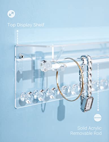 clear acrylic jewelry organizer wall mounted