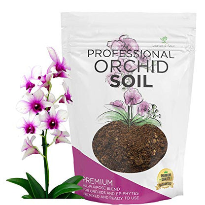 Orchid Soil Premium All Purpose Blend | Large 2.2 Quarts | Ready to Use for Orchids, Bromeliads, Epiphytic Plants | Lava, Calcined Clay and Pinebark | Made in USA