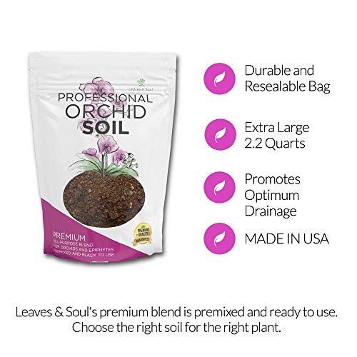 Orchid Soil Premium All Purpose Blend | Large 2.2 Quarts | Ready to Use for Orchids, Bromeliads, Epiphytic Plants | Lava, Calcined Clay and Pinebark | Made in USA