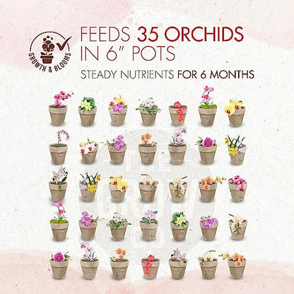 Orchid Plant Food (5 oz, 50+ Applications) - Bloom Booster Fertilizer Pellets for Orchids in Pots - Slow Release Nutrients for Healthy Flower & Reblooms