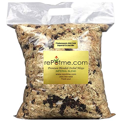 rePotme Orchid Potting Mix - Phalaenopsis AAA Gold Imperial Orchid Mix (Mini Bag) - Premier Orchid Potting Mix with Orchid Moss and Orchid Bark - Hand Blended in The USA