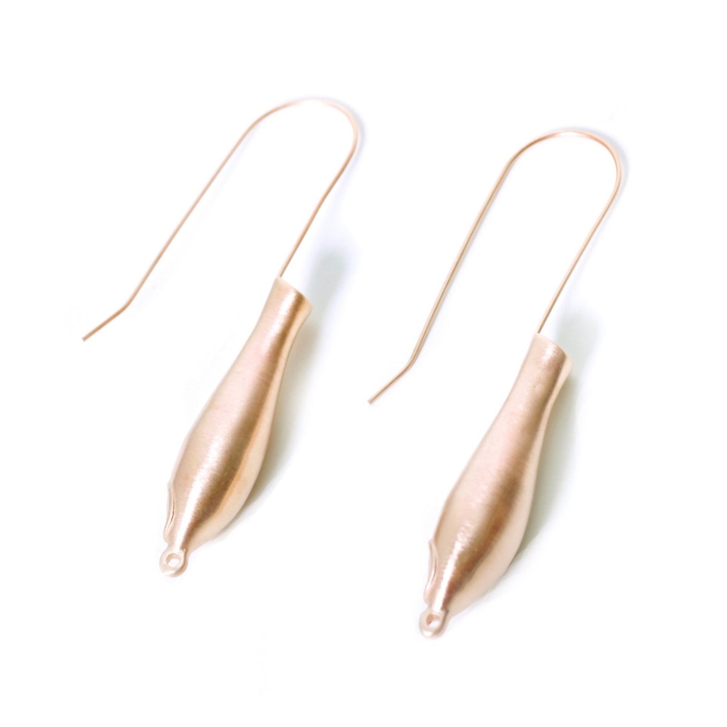 Brushed Pink or Rose Gold Fleurings Earrings : An ideal finish for weddings 